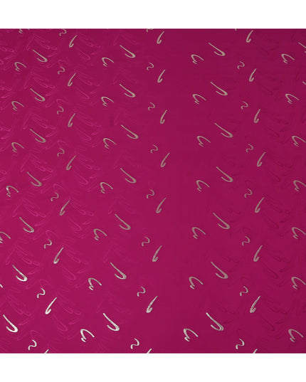 Magenta Fuchsia Pink Abstract Lurex Silk Crepe 140cm
