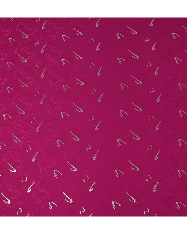 Magenta Fuchsia Pink Abstract Lurex Silk Crepe 140cm