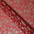 Red Traditional Somali Silk Chiffon Dirac Fabric with Metallic Lurex, 3.5 Mtrs Piece, Width 140 Cms, Made in South Korea-D26489