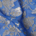 Royal Blue Traditional Somali Silk Chiffon Dirac Fabric with Metallic Lurex, 3.5 Mtrs Piece, Width 140 Cms, Made in South Korea-D26486