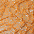 Orange Traditional Somali Silk Chiffon Dirac Fabric with Metallic Lurex, 3.5 Mtrs Piece, Width 140 Cms, Made in South Korea-D26490
