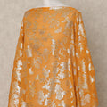 Orange Traditional Somali Silk Chiffon Dirac Fabric with Metallic Lurex, 3.5 Mtrs Piece, Width 140 Cms, Made in South Korea-D26490
