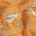 Orange Traditional Somali Silk Chiffon Dirac Fabric with Metallic Lurex, 3.5 Mtrs Piece, Width 140 Cms, Made in South Korea-D26490