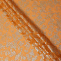 Orange Traditional Somali Silk Chiffon Dirac Fabric with Metallic Lurex, 3.5 Mtrs Piece, Width 140 Cms, Made in South Korea-D26490