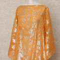 Orange Traditional Somali Silk Chiffon Dirac Fabric with Metallic Lurex, 140 Cms Width, 3.5 Mtrs Piece, Made in South Korea-D26131