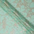 Mint Green Traditional Somali Silk Chiffon Dirac Fabric with Metallic Lurex, 3.5 Mtrs Piece, Width 140 Cms, Made in South Korea-D26480