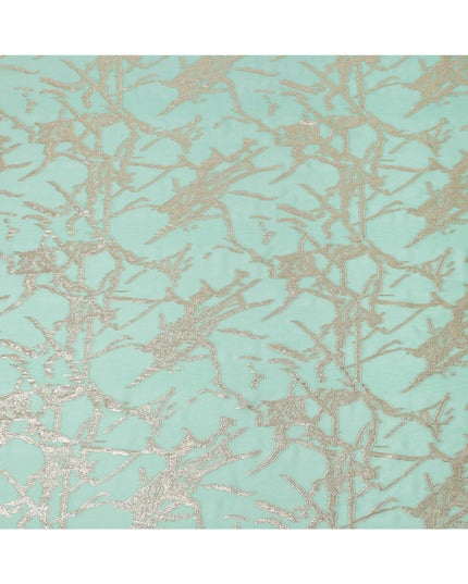 Mint Green Traditional Somali Silk Chiffon Dirac Fabric with Metallic Lurex, 3.5 Mtrs Piece, Width 140 Cms, Made in South Korea-D26480