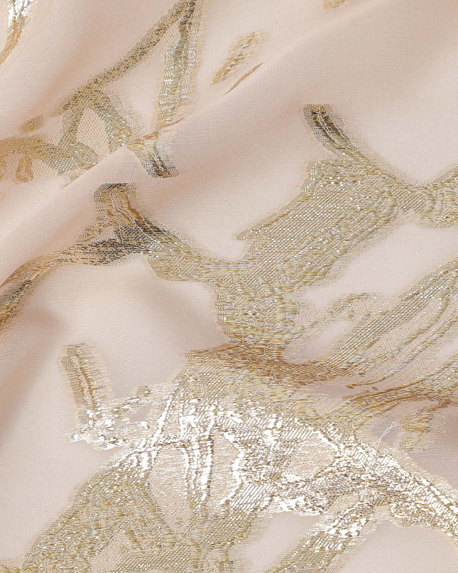 Blush Pink Traditional Somali Silk Chiffon Dirac Fabric with Metallic Lurex, 140 Cms Width, 3.5 Mtrs Piece, Made in South Korea-D26124