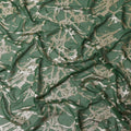 Green Traditional Somali Silk Chiffon Dirac Fabric with Metallic Lurex, 3.5 Mtrs Piece, Width 140 Cms, Made in South Korea-D26482