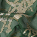 Emerald Green Traditional Somali Silk Chiffon Dirac Fabric with Metallic Lurex, 140 Cms Width, 3.5 Mtrs Piece, Made in South Korea-D26125