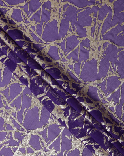 Purple Traditional Somali Silk Chiffon Dirac Fabric with Metallic Lurex, 140 Cms Width, 3.5 Mtrs Piece, Made in South Korea-D26138