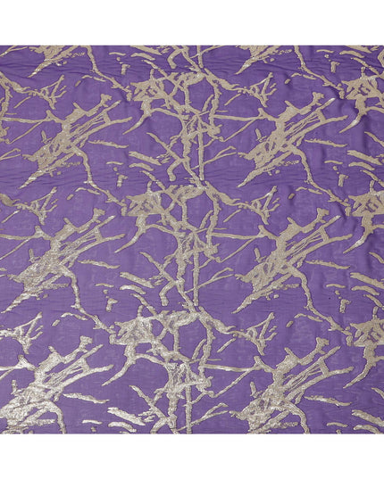 Purple Traditional Somali Silk Chiffon Dirac Fabric with Metallic Lurex, 140 Cms Width, 3.5 Mtrs Piece, Made in South Korea-D26138