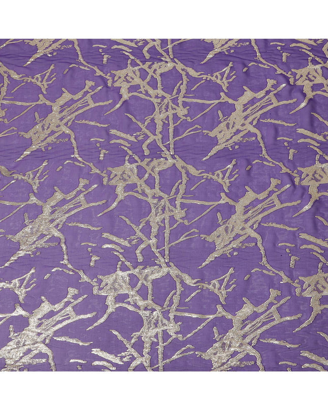 Purple Traditional Somali Silk Chiffon Dirac Fabric with Metallic Lurex, 3.5 Mtrs Piece, Width 140 Cms, Made in South Korea-D26484 Regal Fabrics