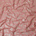 Rose Pink Traditional Somali Silk Chiffon Dirac Fabric with Metallic Lurex, 140 Cms Width, 3.5 Mtrs Piece, Made in South Korea-D26136