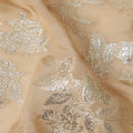 Golden brown Traditional Somali Silk Chiffon Dirac Fabric with Metallic Lurex, 3.5 Mtrs Piece, Width 140 Cms, Made in South Korea-D26497