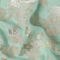 Light Green Traditional Somali Silk Chiffon Dirac Fabric with Metallic Lurex, 3.5 Mtrs, Width 140 Cms, South Korea-D26502