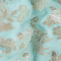Mint Green Traditional Somali Silk Chiffon Dirac Fabric with Metallic Lurex, 140 Cms Width, 3.5 Mtrs Piece, Made in South Korea-D26122