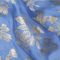 Sky Blue Traditional Somali Silk Chiffon Dirac Fabric with Metallic Lurex, 140 Cms Width, 3.5 Mtrs Piece, Made in South Korea-D26123