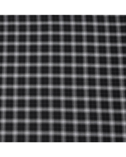 Black and White Shadow Check Cotton Shirting Fabric, 150 Cms Width, Made in India-D26161