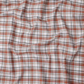 White, Rust, and Grey Tartan Check Cotton Shirting Fabric, 150 Cms Width, Made in India-D26159