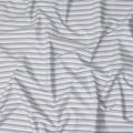 White Grey Striped Blended Cotton Shirting Fabric Soft Woven Linear Design Breathable Apparel Material 150 Cms Width Made in India-D27422 Regal Fabrics