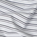 White Grey Striped Blended Cotton Shirting Fabric Soft Woven Linear Design Breathable Apparel Material 150 Cms Width Made in India-D27422 Regal Fabrics