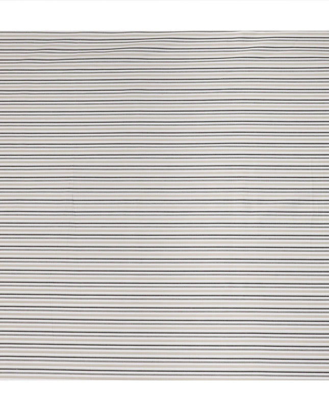 Beige Grey Striped Blended Cotton Shirting Fabric Soft Woven Linear Design Breathable Apparel Textile 150 Cms Width Made in India-D27423