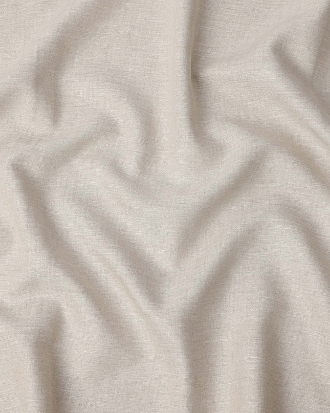 Beige Geometric Textured Pure Linen Fabric, 150 Cms Width, Made in India-D26153
