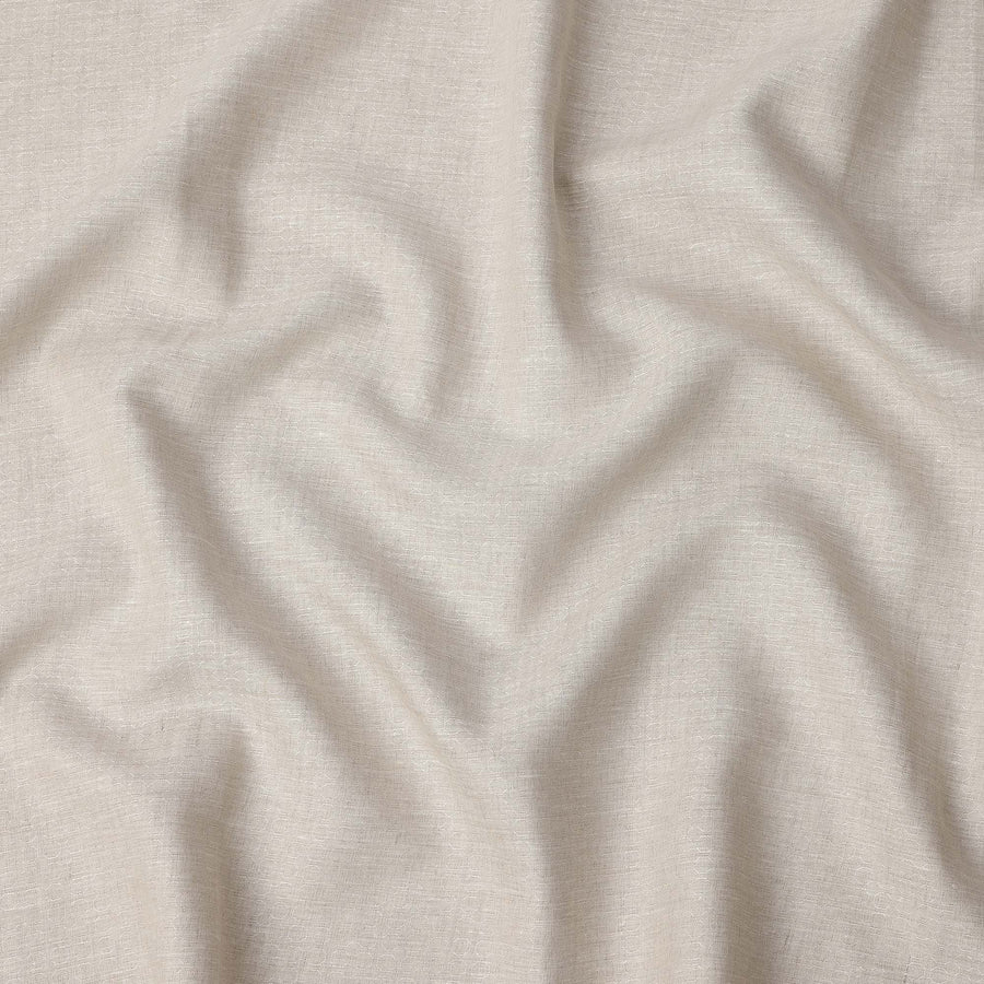 Beige Geometric Textured Pure Linen Fabric, 150 Cms Width, Made in India-D26153