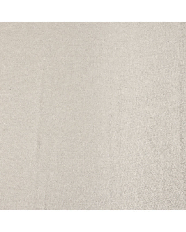Cream Diamond Weave Textured Linen Shirting Fabric, 150 Cms Width, Made in India-D26152