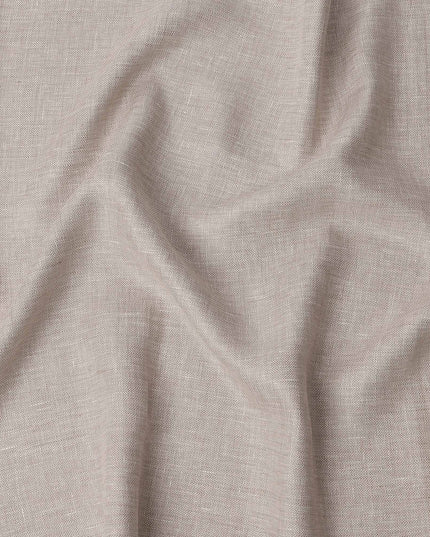 Beige Self Weave Pure Linen Fabric, 150 Cms Width, Made in India-D26155