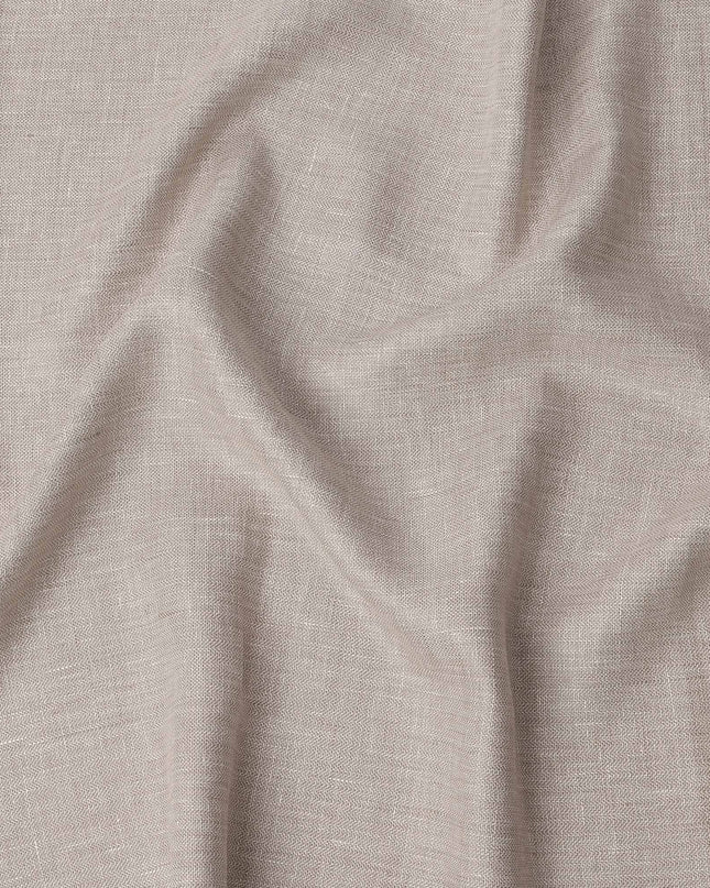 Beige Self Weave Pure Linen Fabric, 150 Cms Width, Made in India-D26155