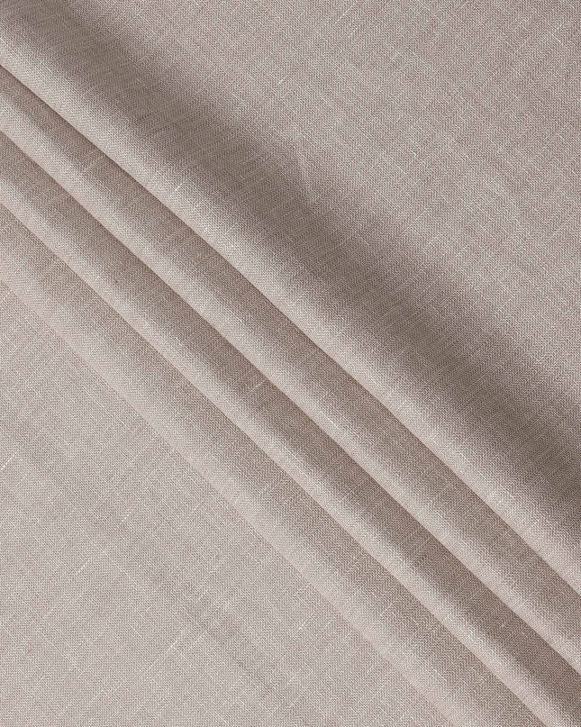Beige Self Weave Pure Linen Fabric, 150 Cms Width, Made in India-D26155