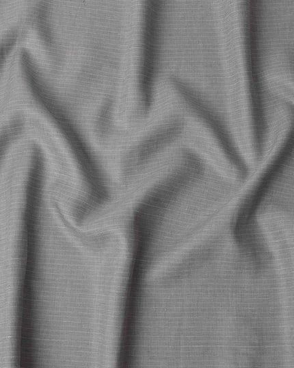 Grey Slub Textured Pure Linen Fabric, 150 Cms Width, Made in India-D26156
