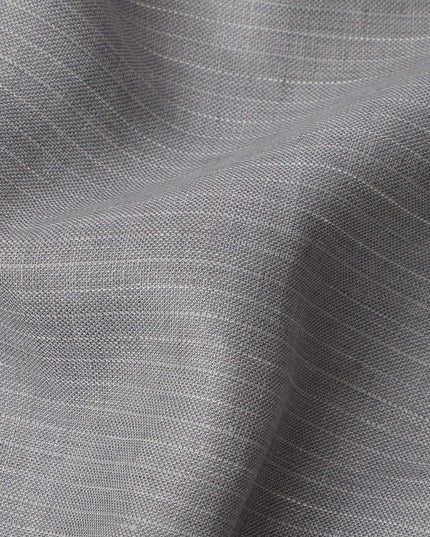 Grey Slub Textured Pure Linen Fabric, 150 Cms Width, Made in India-D26156