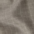 Taupe Windowpane Check Pure Linen Fabric, 150 Cms Width, Made in India-D26154