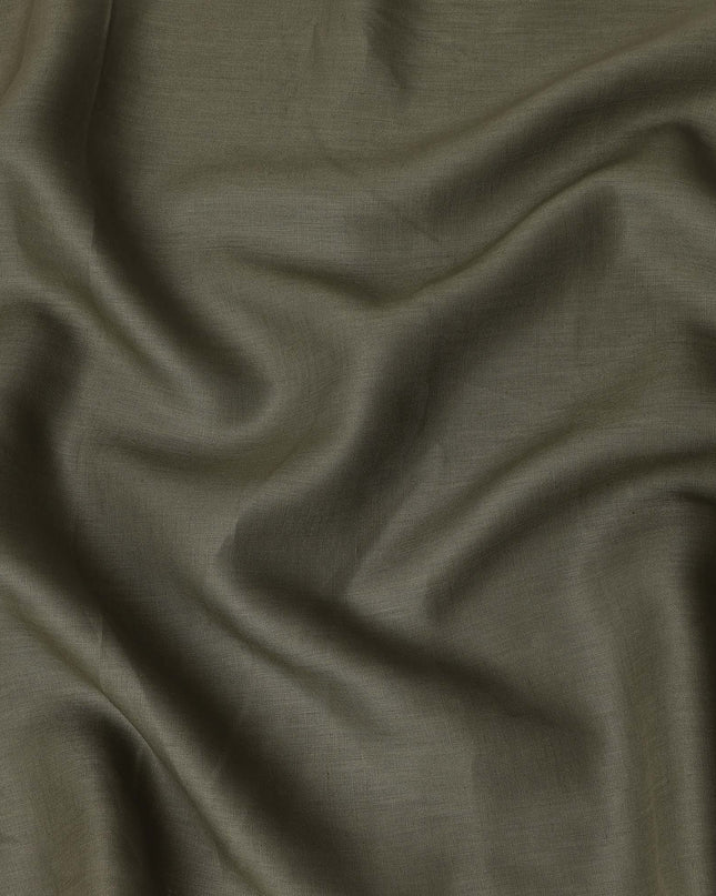 Olive Green Solid Plain Pure Linen Fabric Soft Breathable Lightweight Natural Linen Cloth for Apparel Sewing Craft Dressmaking Material 150 Cms Width Premium Quality Indian Origin Linen Fabric-D28475