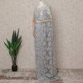 Silver French Chantilly Lace Saree | Regal