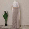 Beige Pink Ombre Premium French Ombre Chantilly Saree Lace with Stone Work, Width 110 Cms, 5.5 Mtrs, France, Imported from France  & Blouse Not Included-D26595 Regal Fabrics