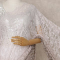 Beige Pink Ombre Premium French Ombre Chantilly Saree Lace with Stone Work, Width 110 Cms, 5.5 Mtrs, France, Imported from France  & Blouse Not Included-D26595 Regal Fabrics