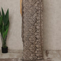 Mocha Brown Premium French Chantilly Lace Saree with Stone Work– 5.5 Meters Fabric Length, Width 110 cm, Imported from France  & Blouse Not Included-D26585