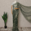 Olive Gold Premium French Metallic Chantilly Lace Saree – 5.5 Meters Fabric Length, Width 110 cm, Imported from France  & Blouse Not Included-D26572 Regal Fabrics