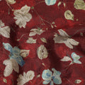 Maroon Blue Floral Printed Viscose Crepe Fabric 110 Cms Width Soft Flowing Lightweight Dress Material India-D27923 Regal Fabrics