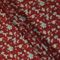 Maroon Blue Floral Printed Viscose Crepe Fabric 110 Cms Width Soft Flowing Lightweight Dress Material India-D27923 Regal Fabrics