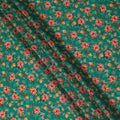Teal Green Pink Floral Printed Viscose Crepe Fabric 110 Cms Width Soft Flowing Lightweight Dress Material India-D27920 Regal Fabrics