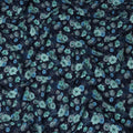 Navy Blue Floral Printed Viscose Crepe Fabric Teal And Grey Blossom Design Soft Flowing Dress Material 110 Cms Width India-D28031