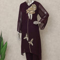 Wine Purple Sequin Co Ord Set Party Wear Women