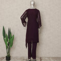 Wine Purple Sequin Co Ord Set Party Wear Women
