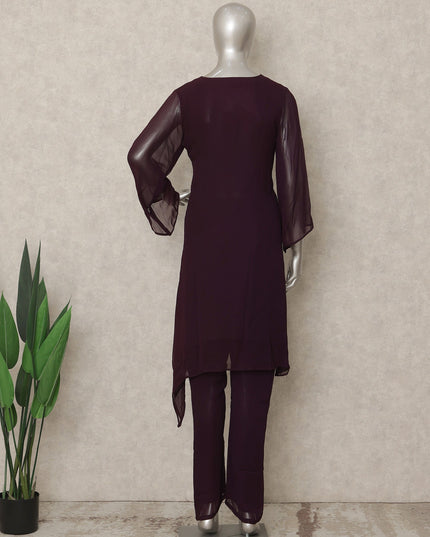 Wine Purple Sequin Co Ord Set Party Wear Women