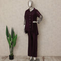 Burgundy Wine Abstract Co Ord Set Party Wear